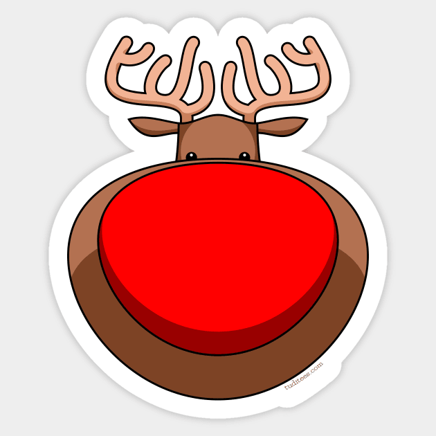 Rudolph Sticker by tuditees